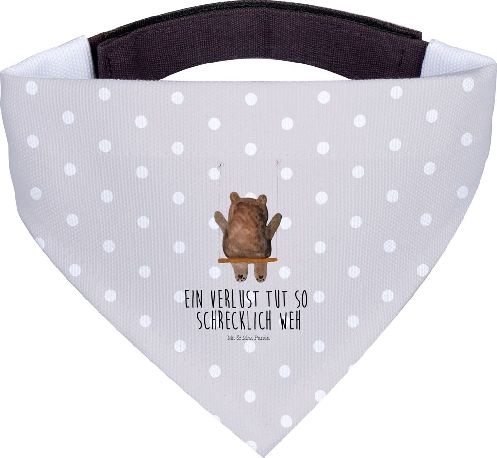 Mr. & Mrs. Panda Halstuch Für Hunde Bär Schaukel - Grau Pastell - Geschenk, Teddy, kleines, Hund, Schal
