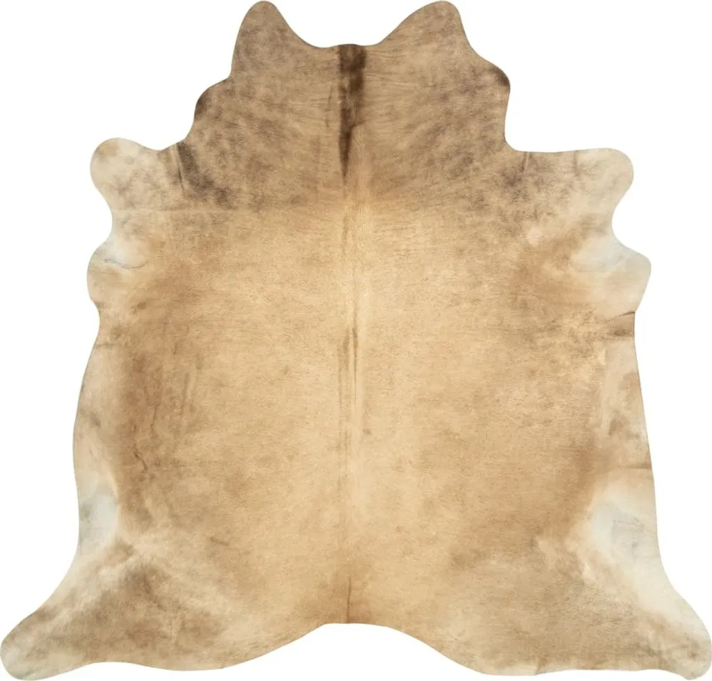 Tapis en cuir de vache véritable beige 150x170 cm vidaXL de luxe