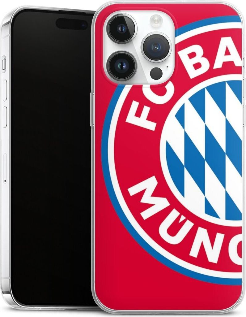 DeinDesign Slim Hülle für Apple iPhone 14 Pro Max Silikon Case Ultra Dünn Handyhülle FC Bayern München FCB Offizielles Lizenzprodukt