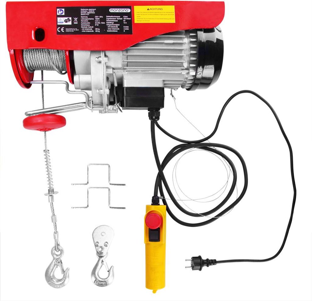 Treuil électrique 200-400kg câble en acier hauteur max. 12m Image du produit 