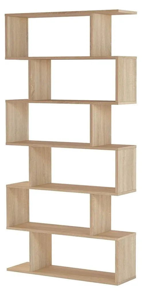 Bibliothèque design 6 niveaux 192 cm Athena structure bois robuste