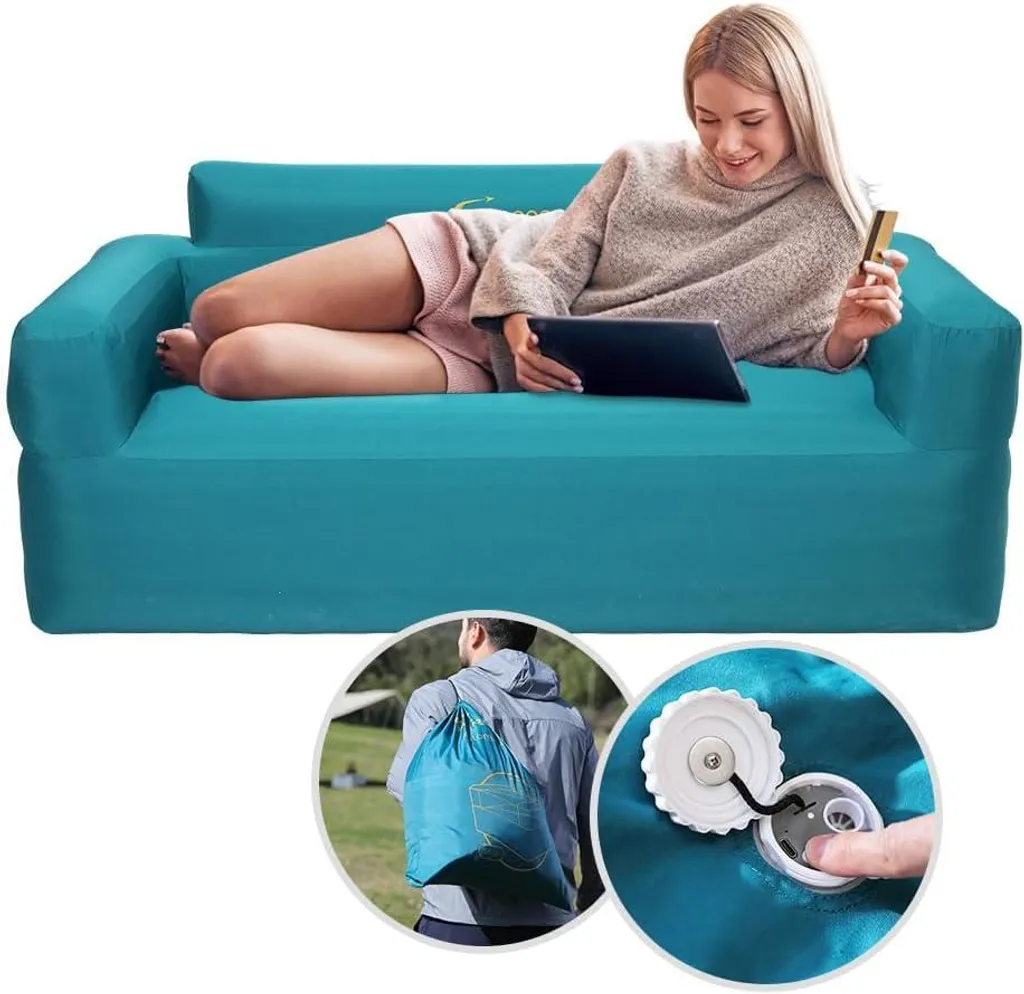 Chaise longue gonflable Aerogogo 80x170x74 cm avec pompe étanche intégrée