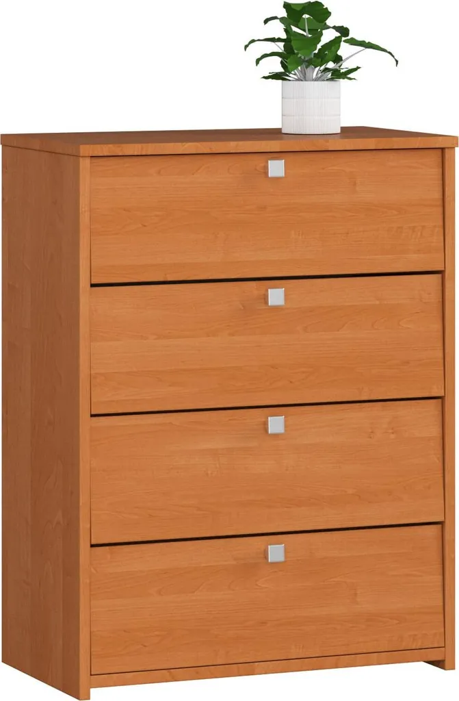 Scarpiera elegante in legno di olivo con porte inclinabili 60 cm