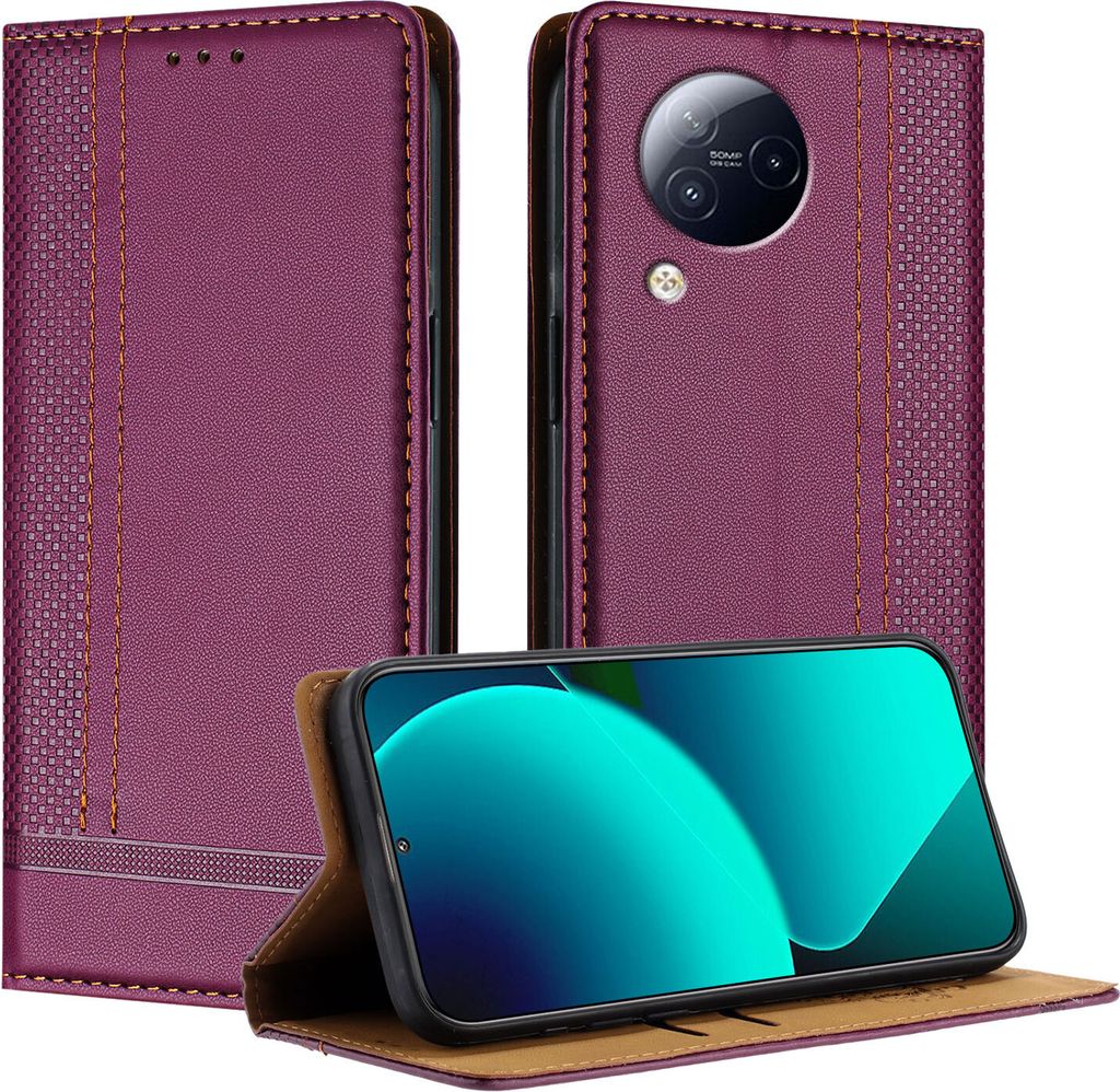 Handyhülle für Xiaomi Civi 3 Leder Flip Klappbare Schutzhülle mit Standfunktion Lila