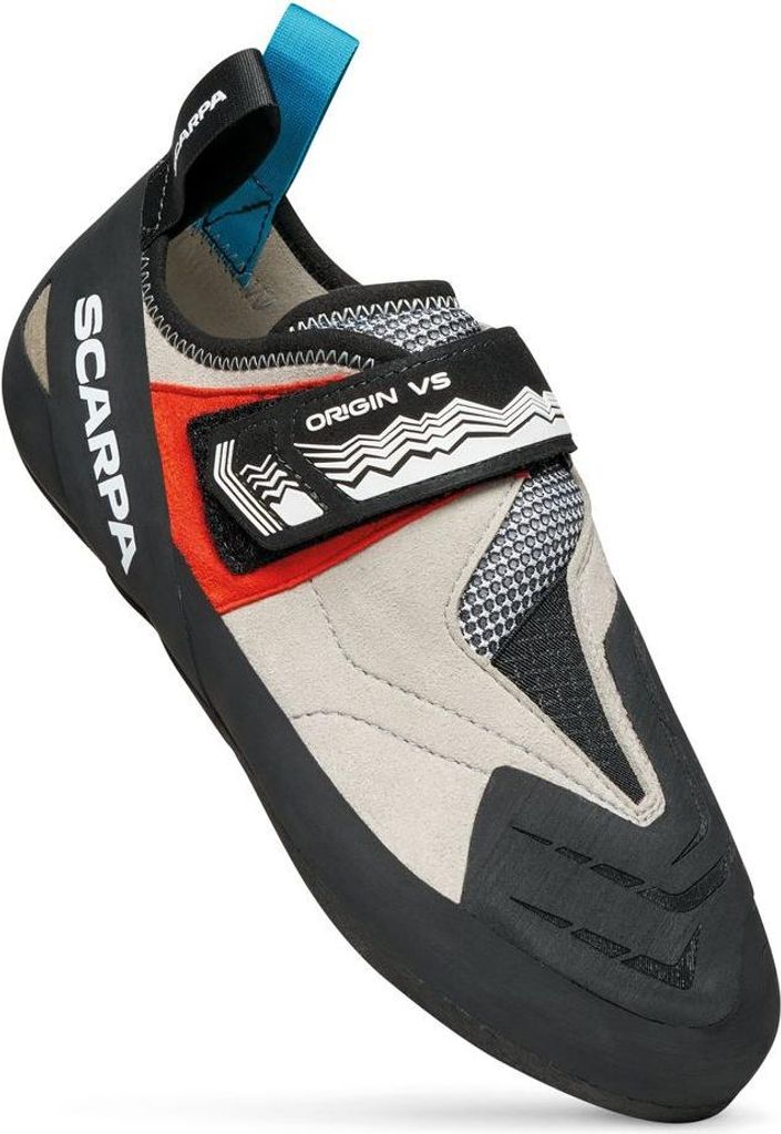 Origin VS Schuh - komfortabler Indoor-Boulder-Schuh (Relaxed Fit) - Scarpa, Farbe:1155-light gray/red, Größe:43.5 (9 1/3 UK)