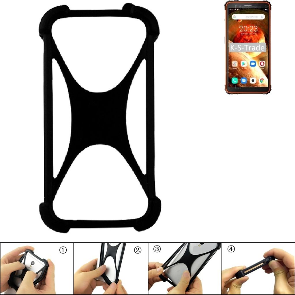 K-S-Trade Handy-Hülle Schutz-Hülle kompatibel mit Blackview BV6600 Silikon Bumper TPU Softcase Smartphone Stoßschutz, schwarz