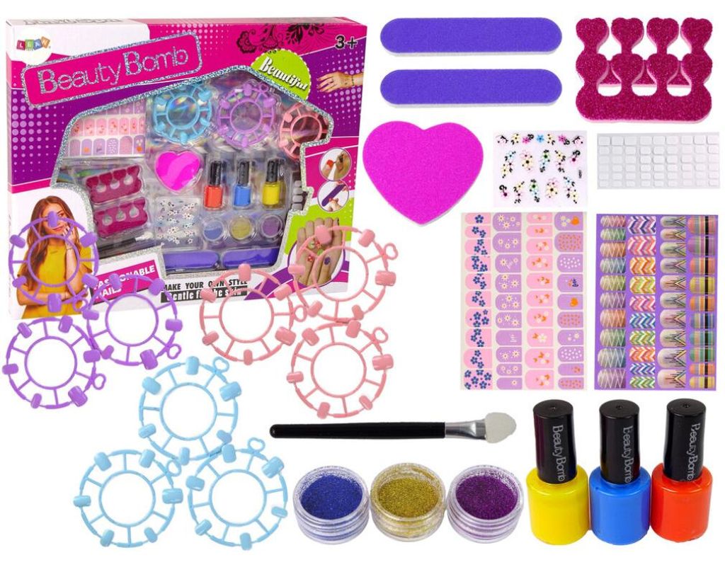 IMPORT LEANTOYS Großes Nagellack-Set Nagelsticker Nagellack
