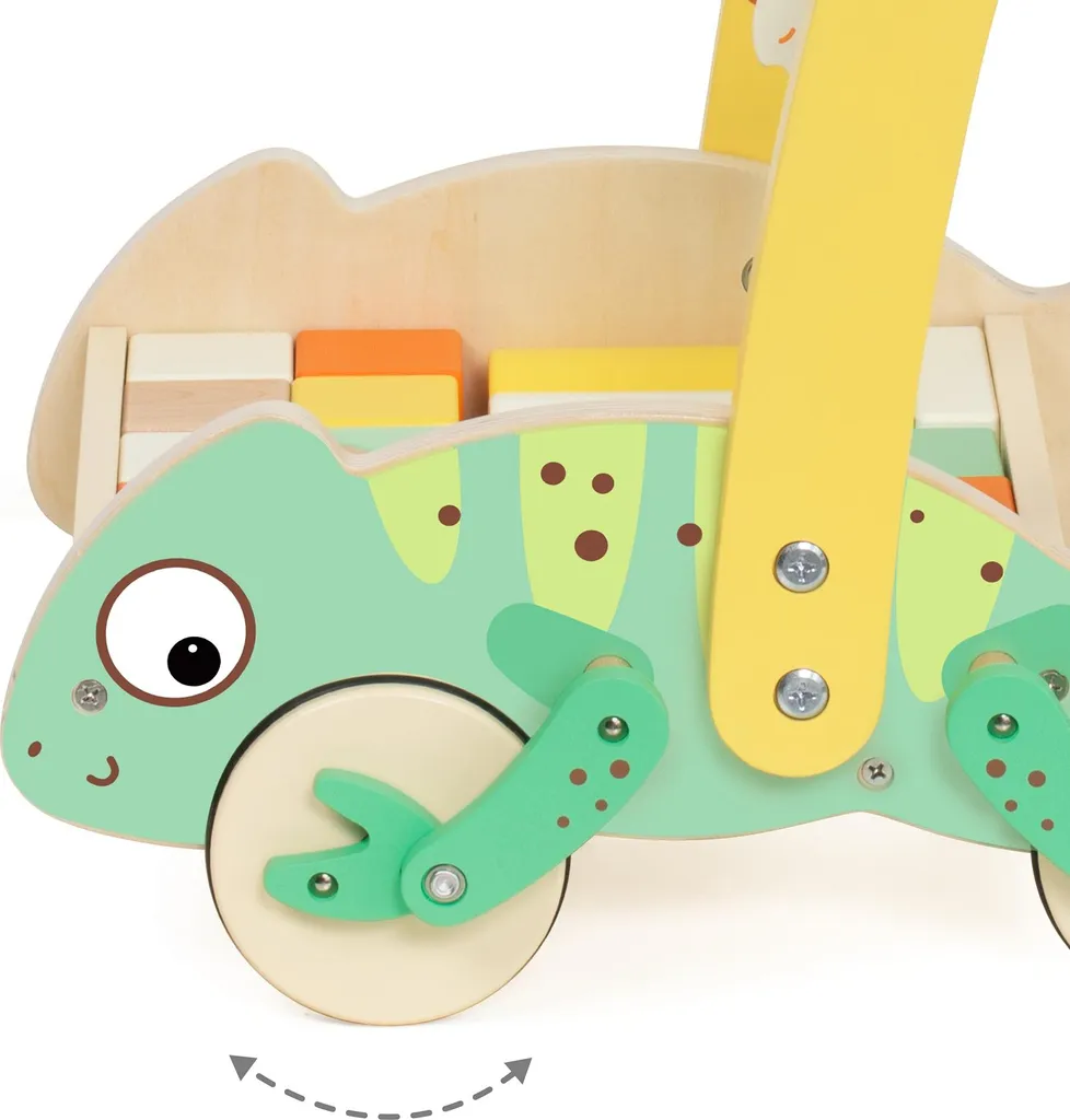 Trotteur en bois Caméléon stable avec blocs de construction - 6