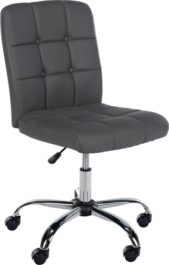 Bürostuhl Kunstleder Holster - Drehstuhl - Hoher Sitzkomfort, verstellbar 47-57 cm | Farbe: Grau