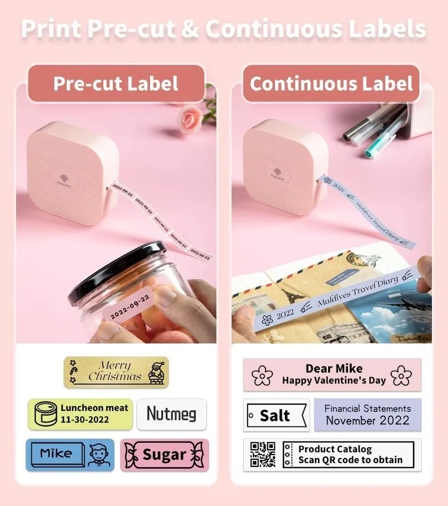 Phomemo Q31 Mini Imprimante d'Étiquettes Thermiques Bluetooth Rose - 4