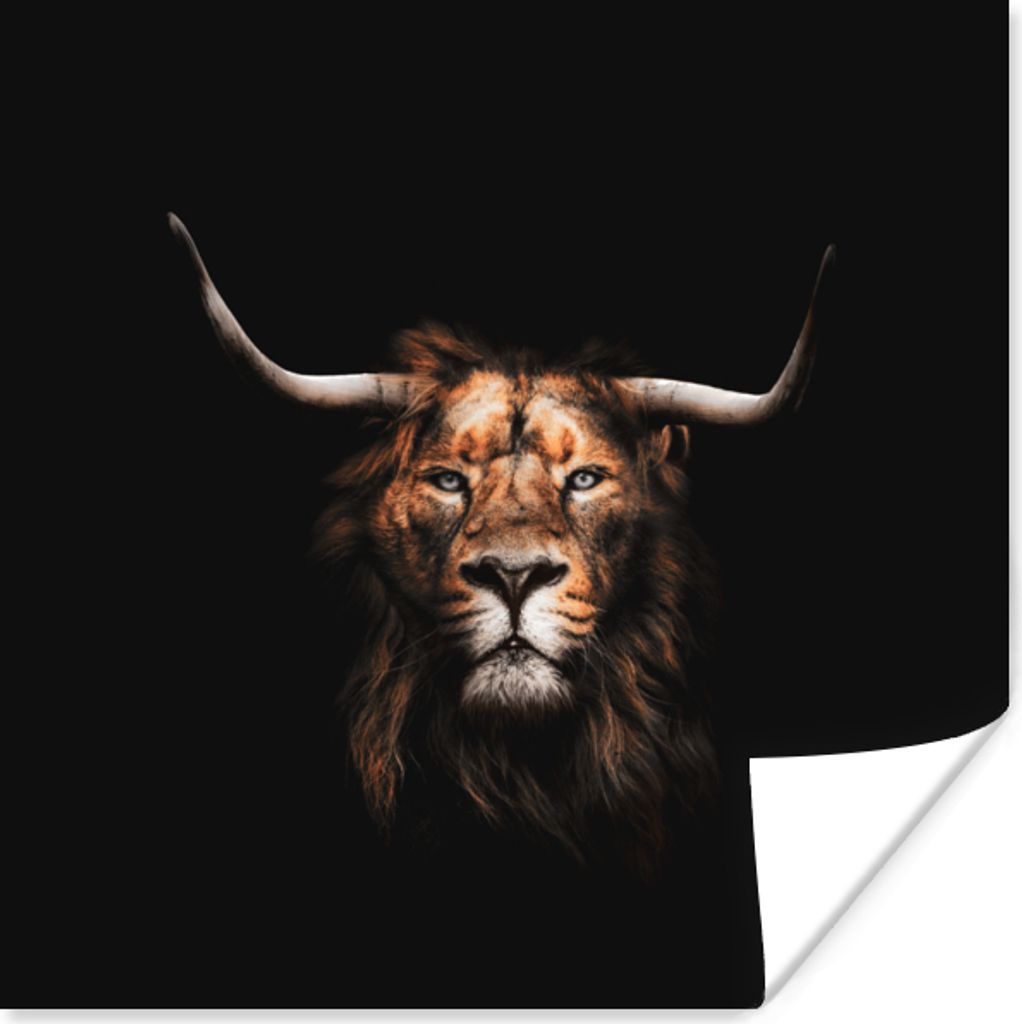 MuchoWow Poster Löwe - Tiere - Schottischer Highlander 30x30 cm - Wandposter - Printing