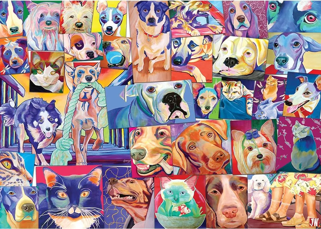 Puzzle 1000 pièces anti-stress Gibsons - Anti-reflet Chats Chiens