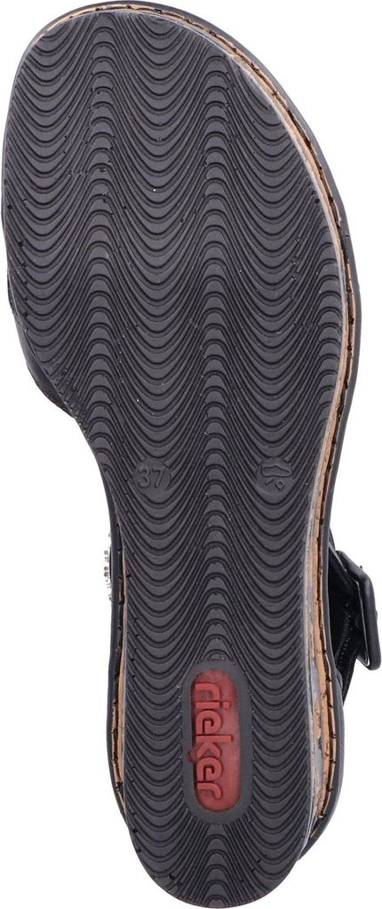 Rieker Damen Keilsandalette schwarz Produktbild 8