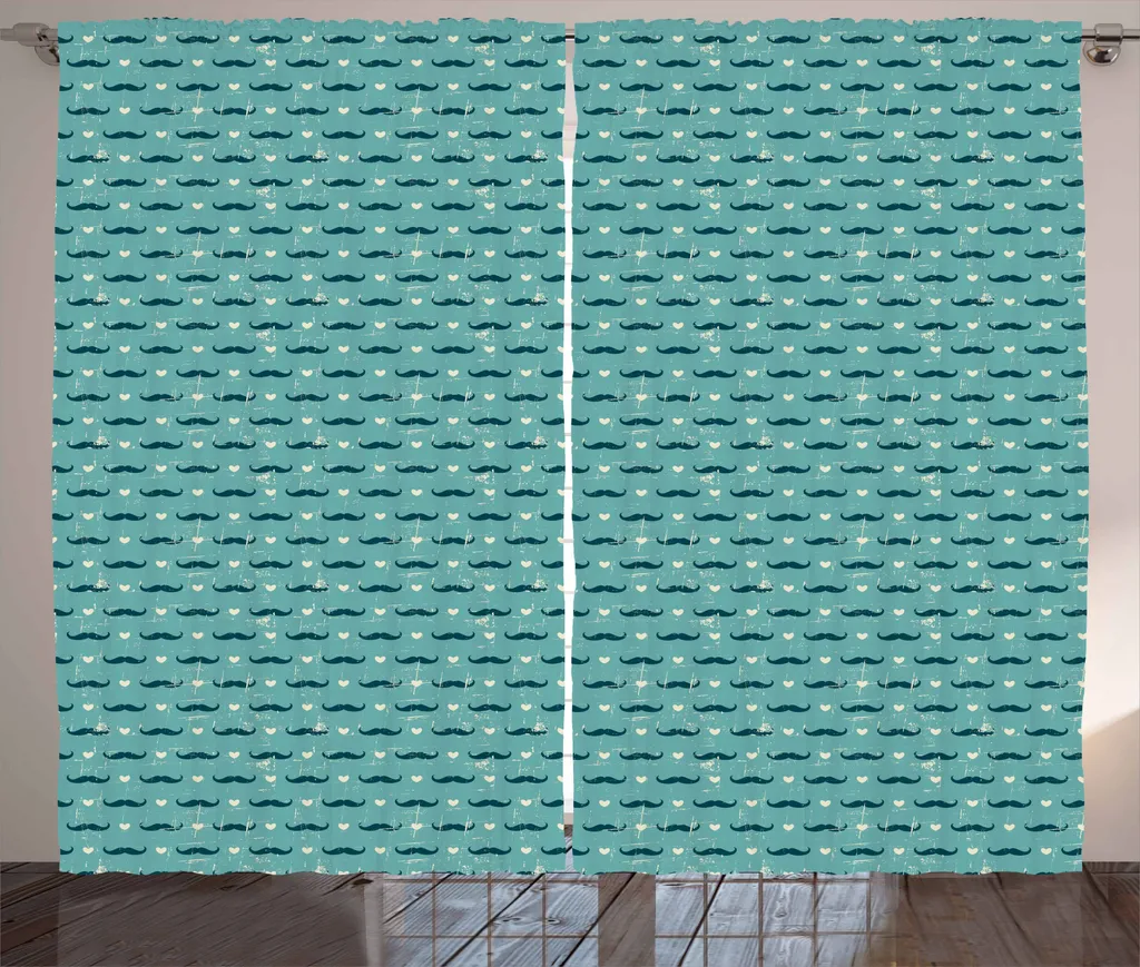 Tenda Soggiorno ABAKUHAUS Baffi Cuore Grunge | Design Hipster 280x175