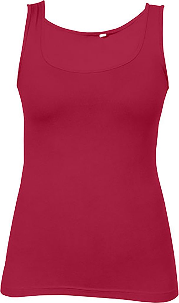 Single-Jersey Tank Top Damen, Kirschrot, XL