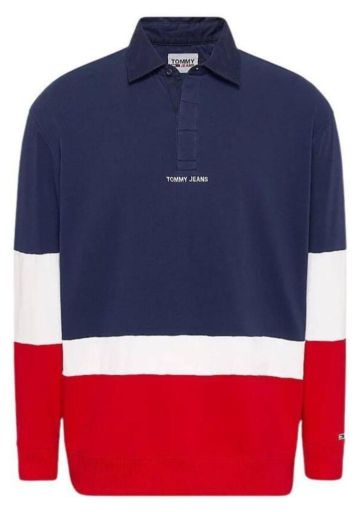 Tommy Hilfiger - Poloshirt für Herren, Langärmlig NA612 (L) (Dunkles Marineblau/Weiß/Rot)