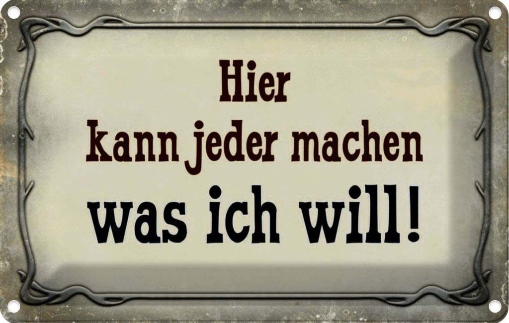 vianmo Blechschild 12x18 cm kann jeder machen was ich will Dekoration Spruch Zitat