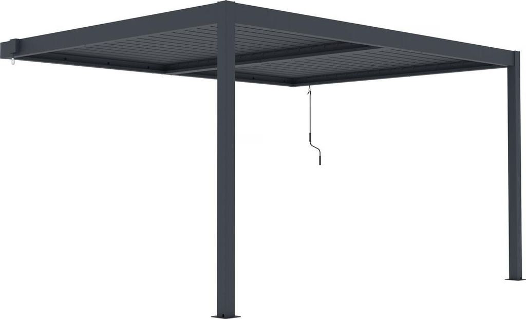 Anlehn-Pergola "Windsor" aus Aluminium - Anthrazitgrau - 3 x 4 M