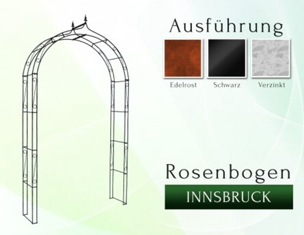 Rosenbogen INNSBRUCK Gesamtbreite 1,00 m Schwarz Pergola Metallrosenbogen Gartenbogen Rosensäule