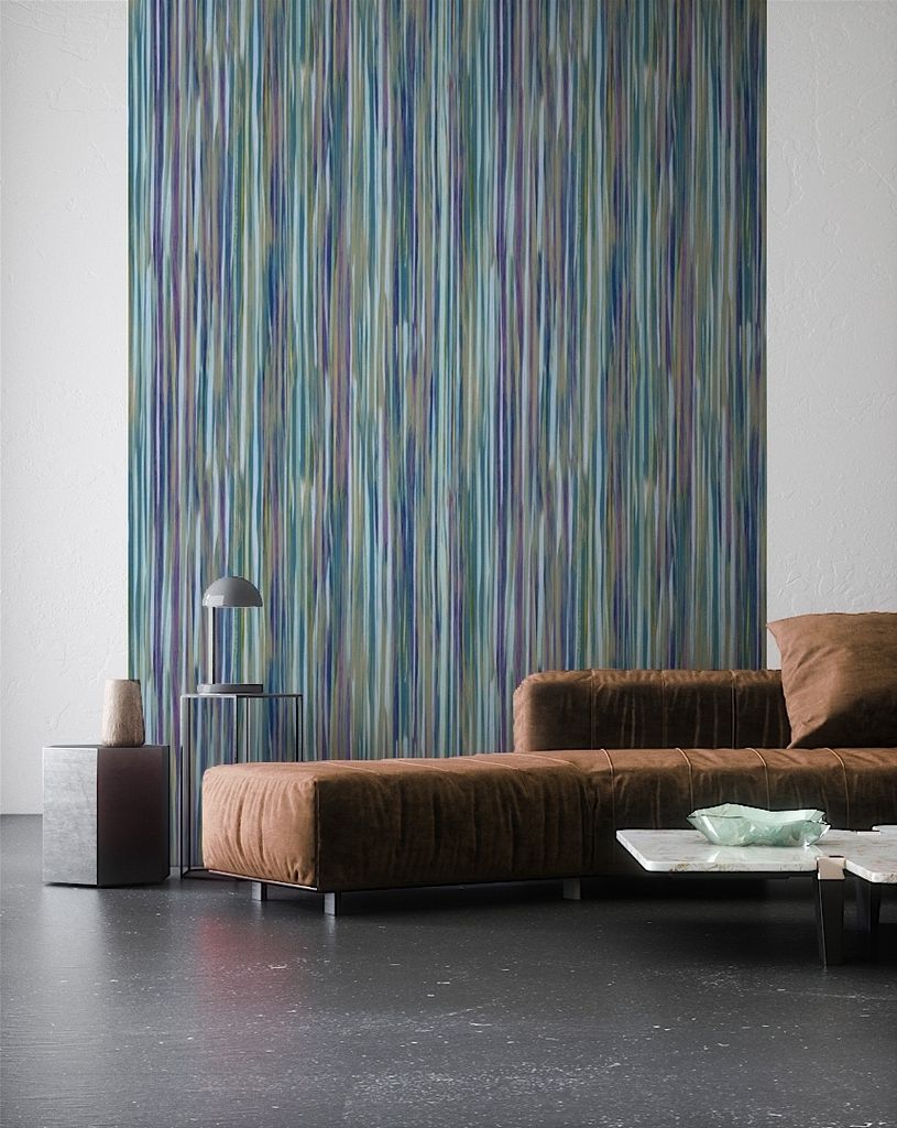 NEWROOM Tapete Blau Vliestapete Streifen - Wandbild Modern Grün Linien Tapete Grafisch Streifentapete