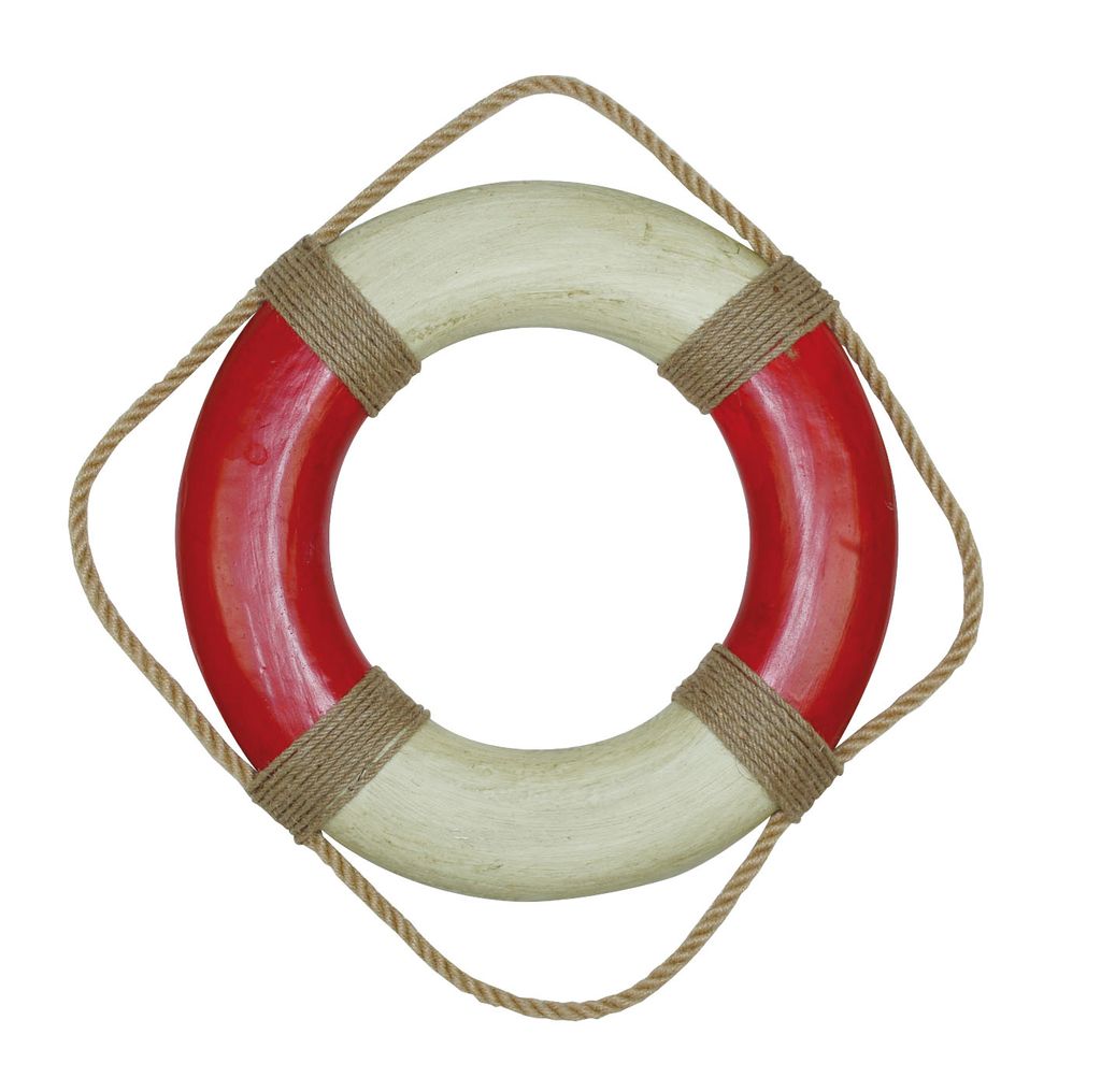 Deko Rettungsring rot/beige 36cm