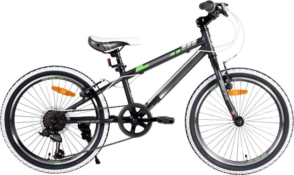 Kinder Mountainbike 20 Zoll (51 cm) – 7-Gang Schaltung, V-Brake, Stahlrahmen – Schwarz