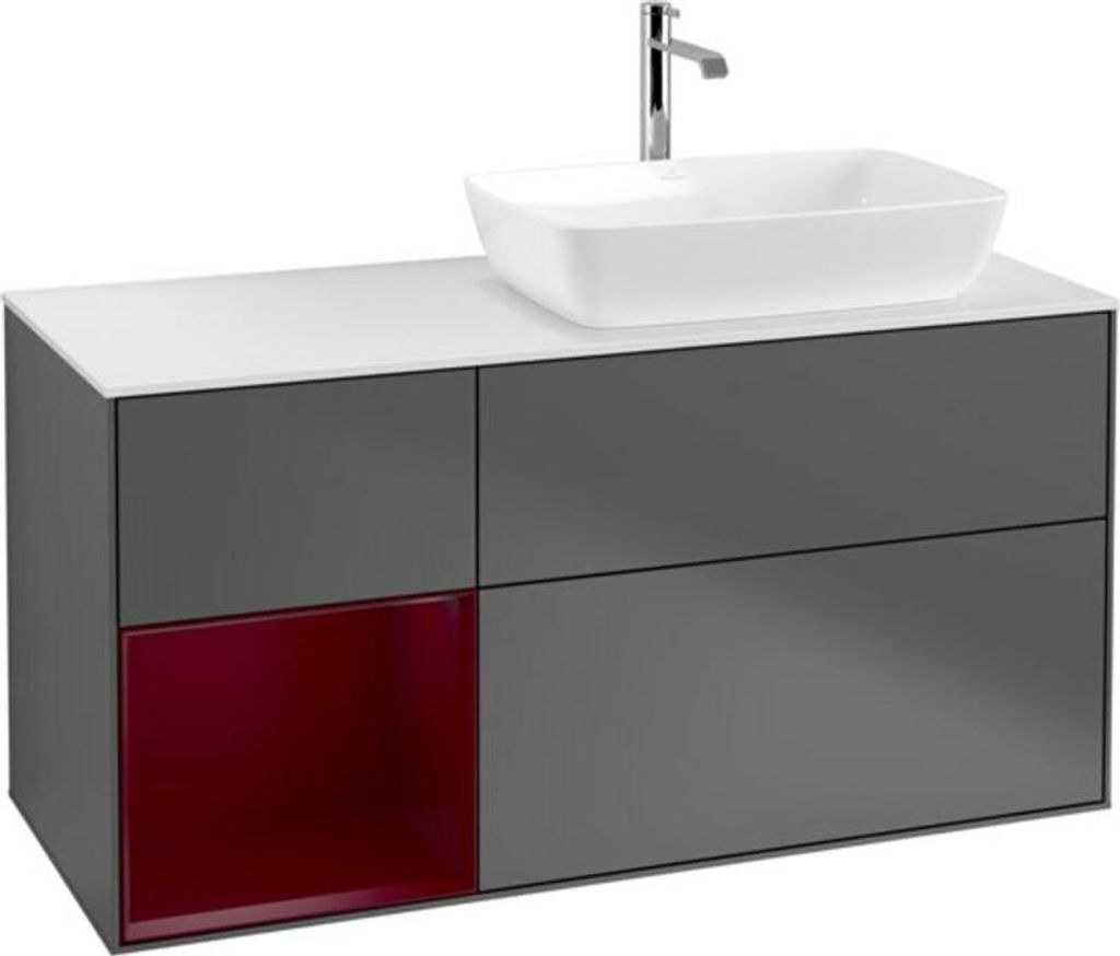 V&B Waschtischunterschrank Wandbeleuchtung Finion 120cm, Pl w m, Reg Peo m Lac, Anthrac. m