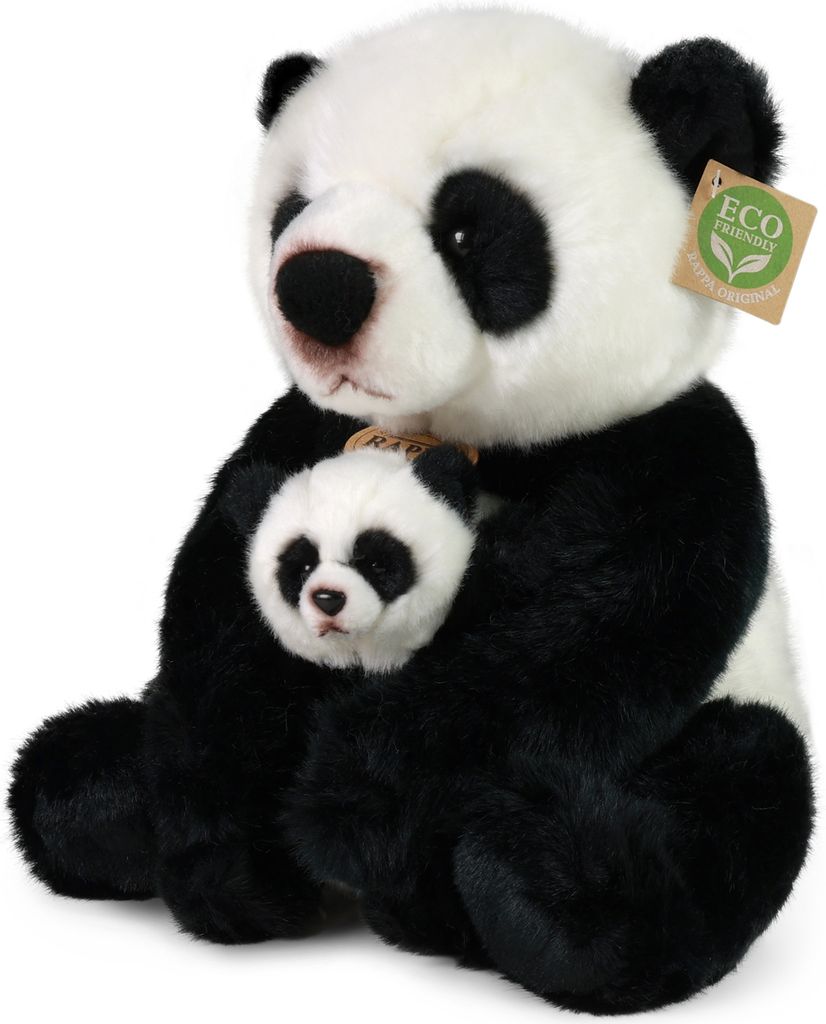 Peluche panda avec petit 27 cm ECO-FRIENDLY Image du produit 