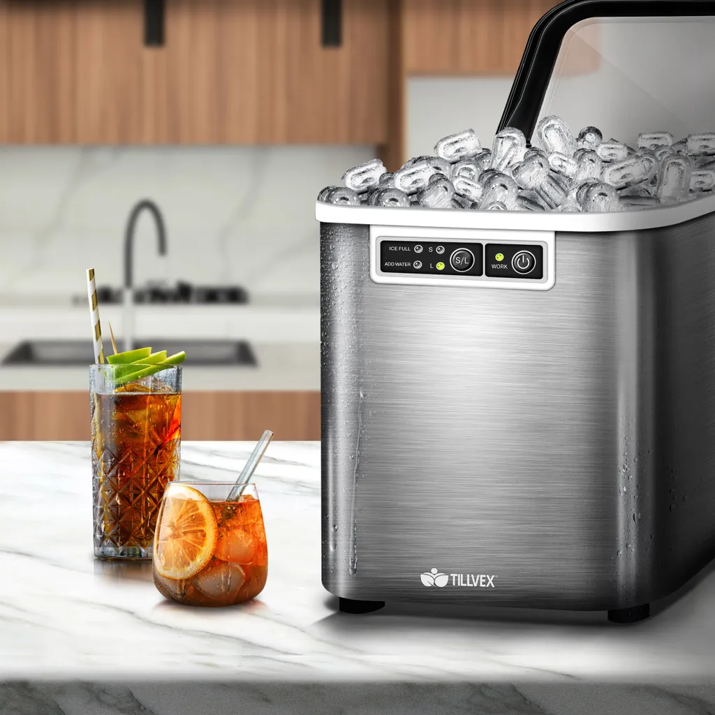 Machine à glaçons tillvex 2,2L Inox Argent : Icemaker robuste et rapide - 6