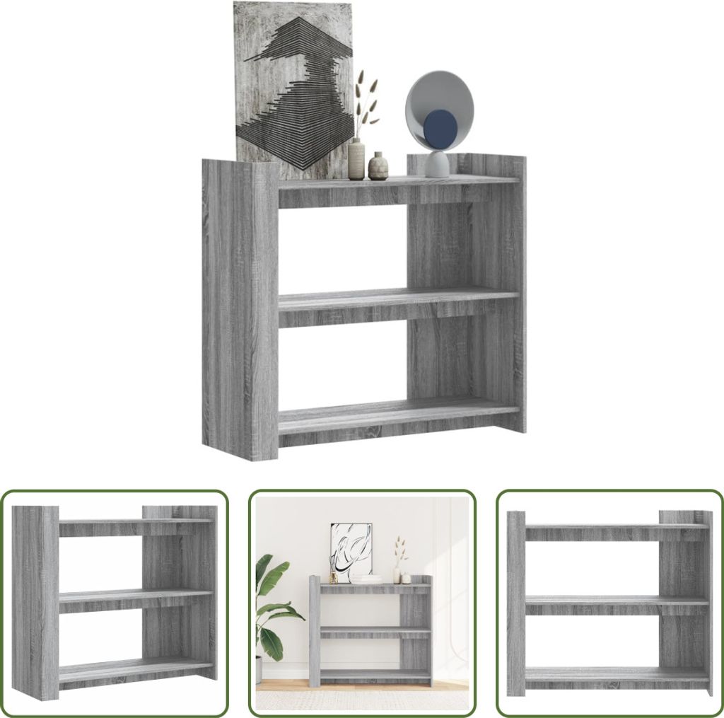 The Living Store Konsolentisch Grau Sonoma 100x35x90 cm Holzwerkstoff