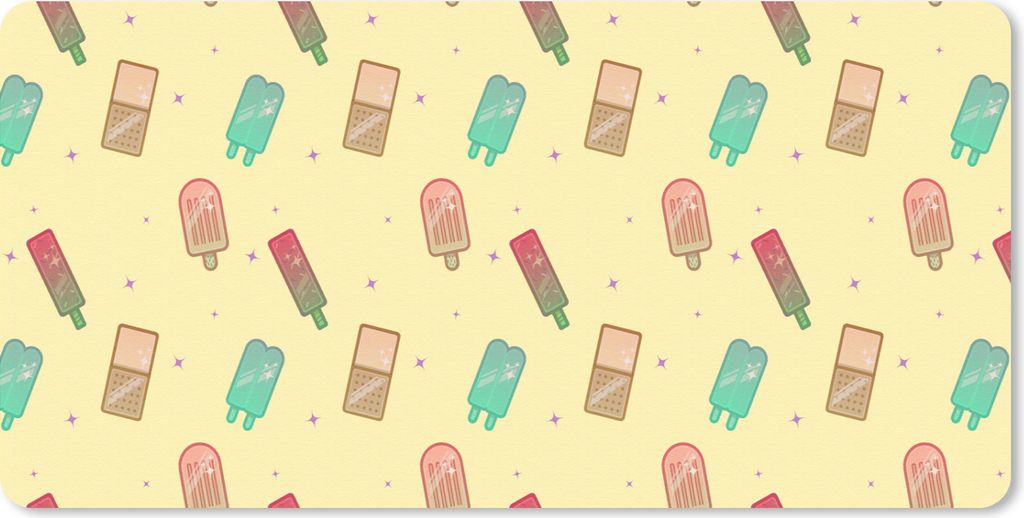 MuchoWow Mauspad Mousepad Muster - Eiscreme - Sommer - Sterne 60x30 cm - Mousepads - Maus Mat - Pad - Mausunterlage - Nachhaltig