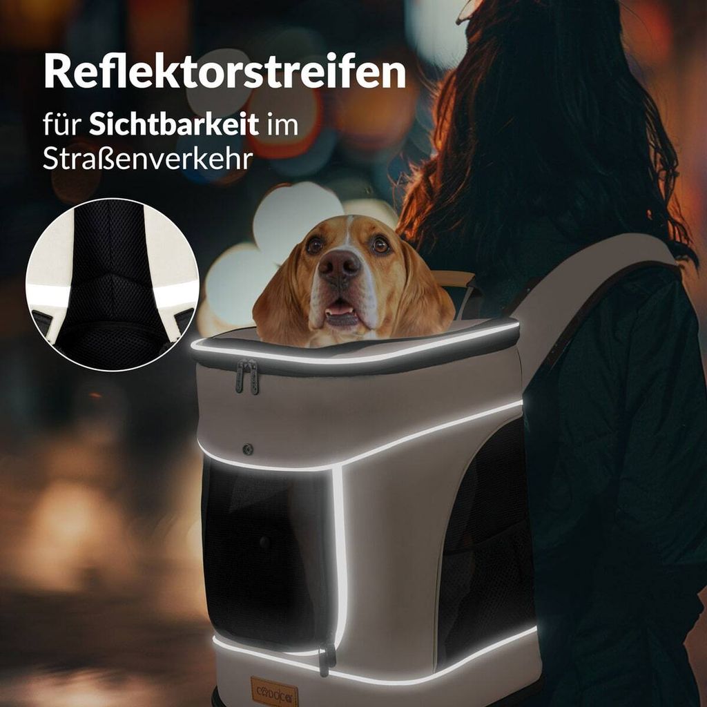 CADOCA® Haustierrucksack bis 20 kg verstellbare Gurte Produktbild 6