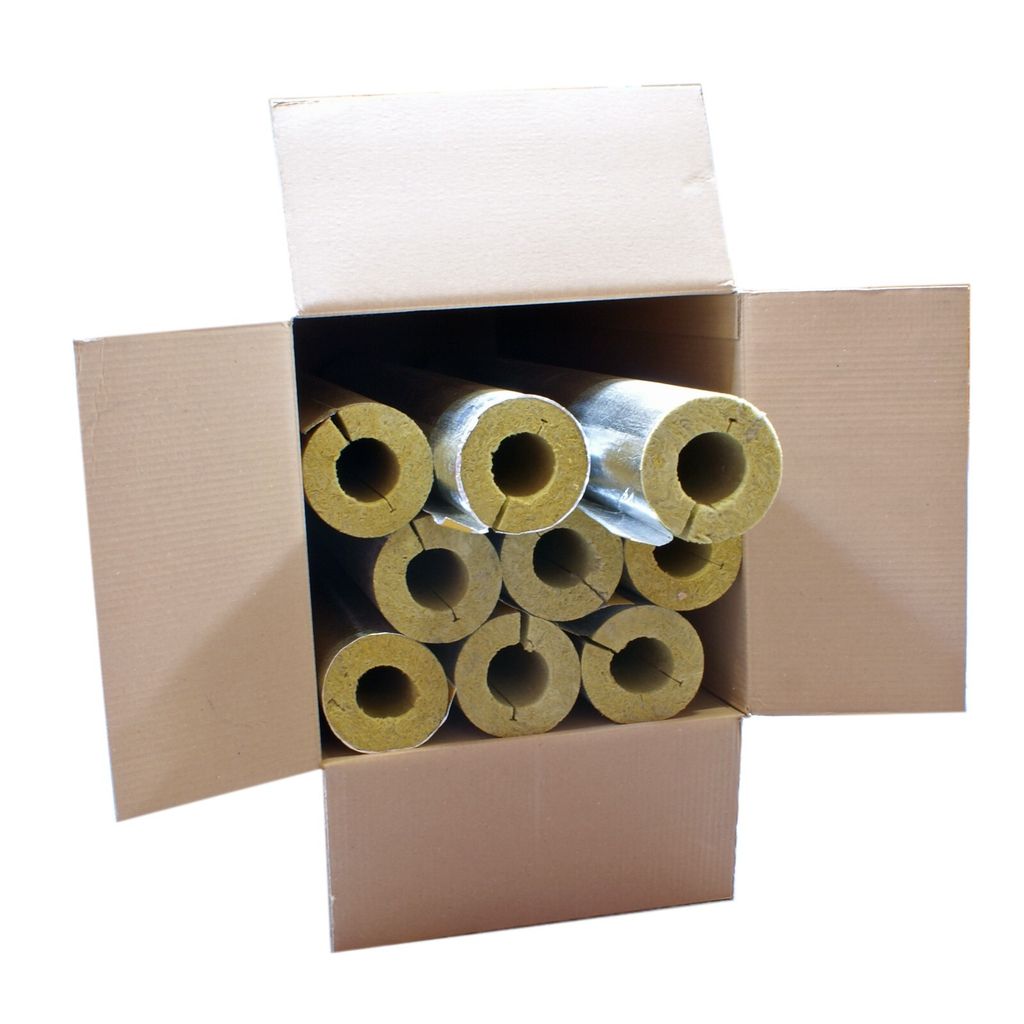 Karton 9m Steinwolle Rohrschale alukaschiert 42x44 mm 100% Produktbild 