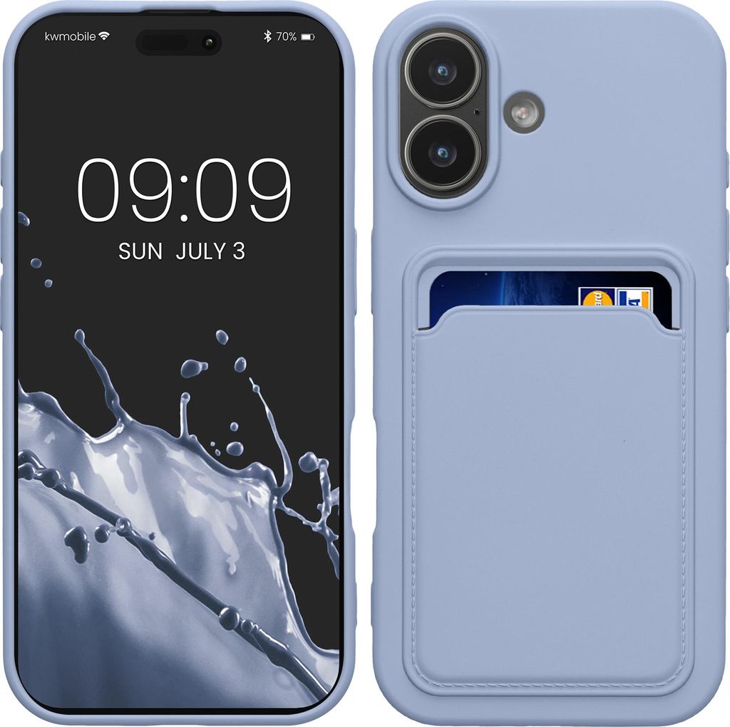 kwmobile Handyhülle kompatibel mit Apple iPhone 17 Hülle - Handy Cover mit Fach für Karten - in Lavendel