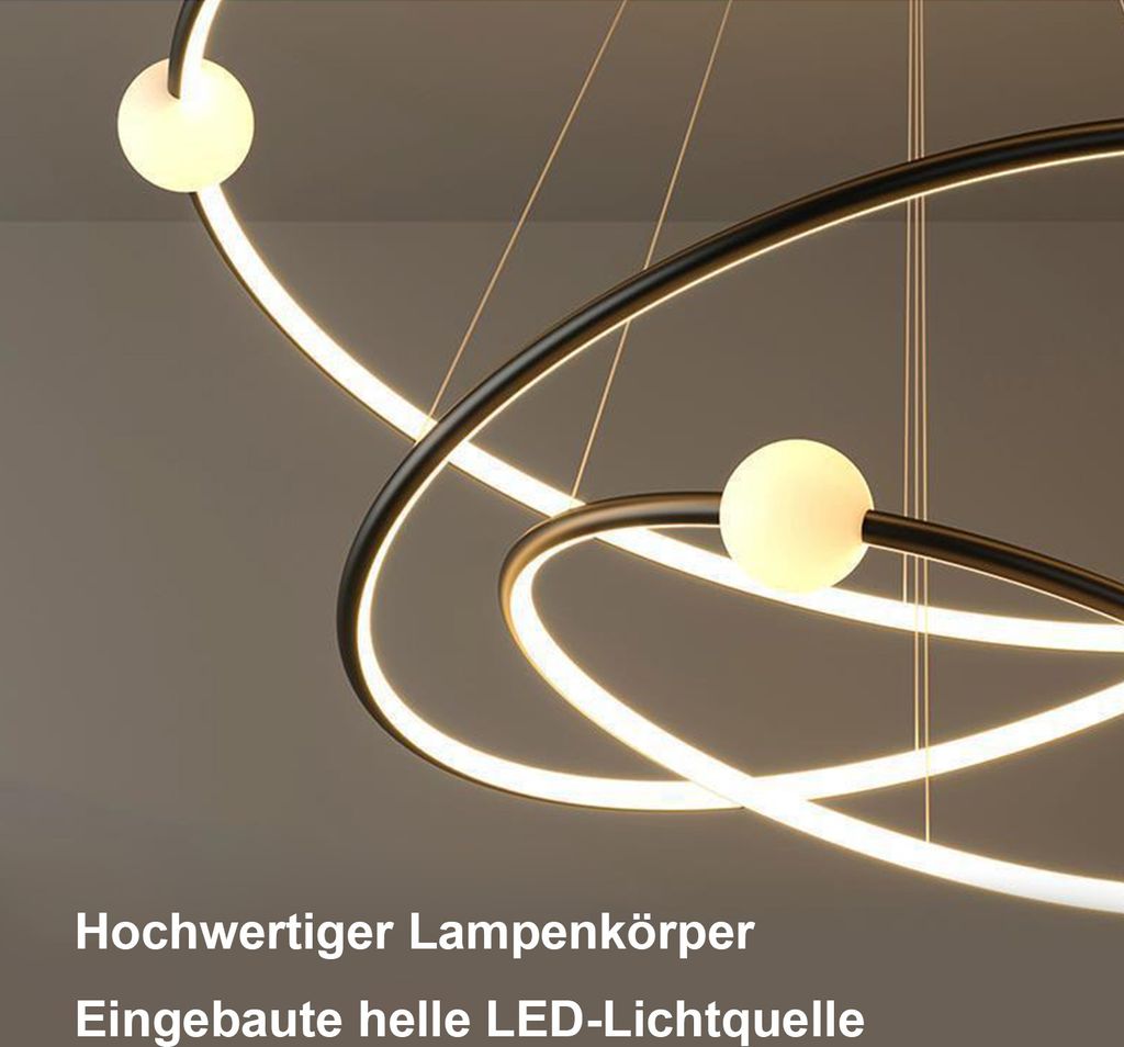 LED Pendelleuchten, Esszimmer Pendellampe,Kreative 3 Ringe Produktbild 8
