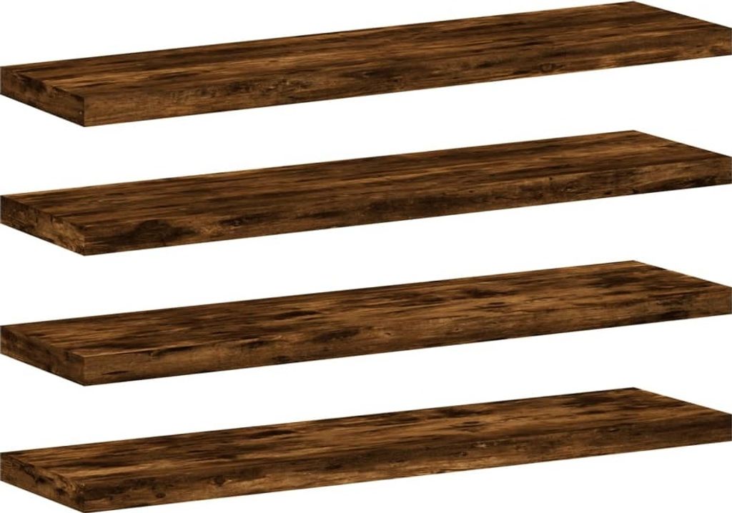 vidaXL Nástěnné police 4 ks. Kouřový dub 40x10x1,5 cm Obrázek produktu 