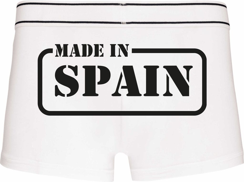 Boxershorts - Mann - Boxer-0021-man-white-h-XXL - weiß - XXL - hinten - SPAIN - lustiges Motiv - Spruch - Unterwäsche - Unterhose - Freizeit - l...