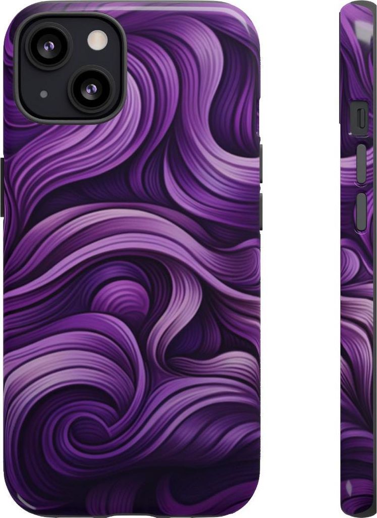 Wirbelndes Wellenmuster in Violett – Hülle Kompatibel mit iPhone 13