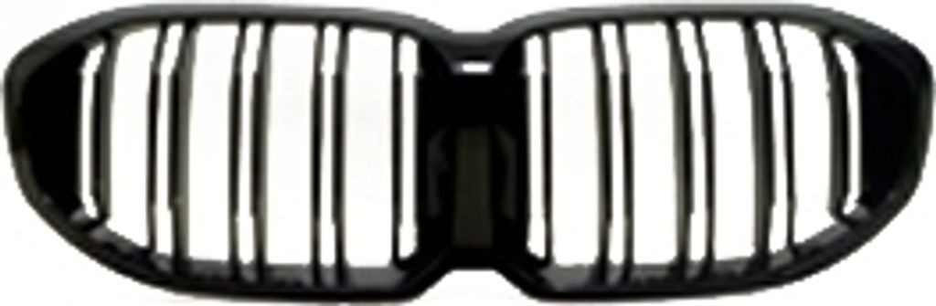 Kühlergrill Sportgrill DOPPELRIPPE Schwarz Glanz für BMW 1er F40 ab 2019-
