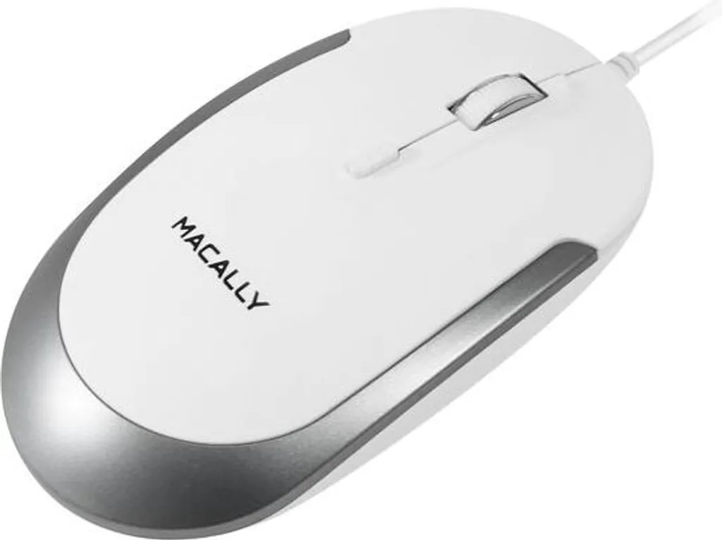Macally DynaMouse Souris USB-C Blanche - Souris Filaire Optique Silencieuse