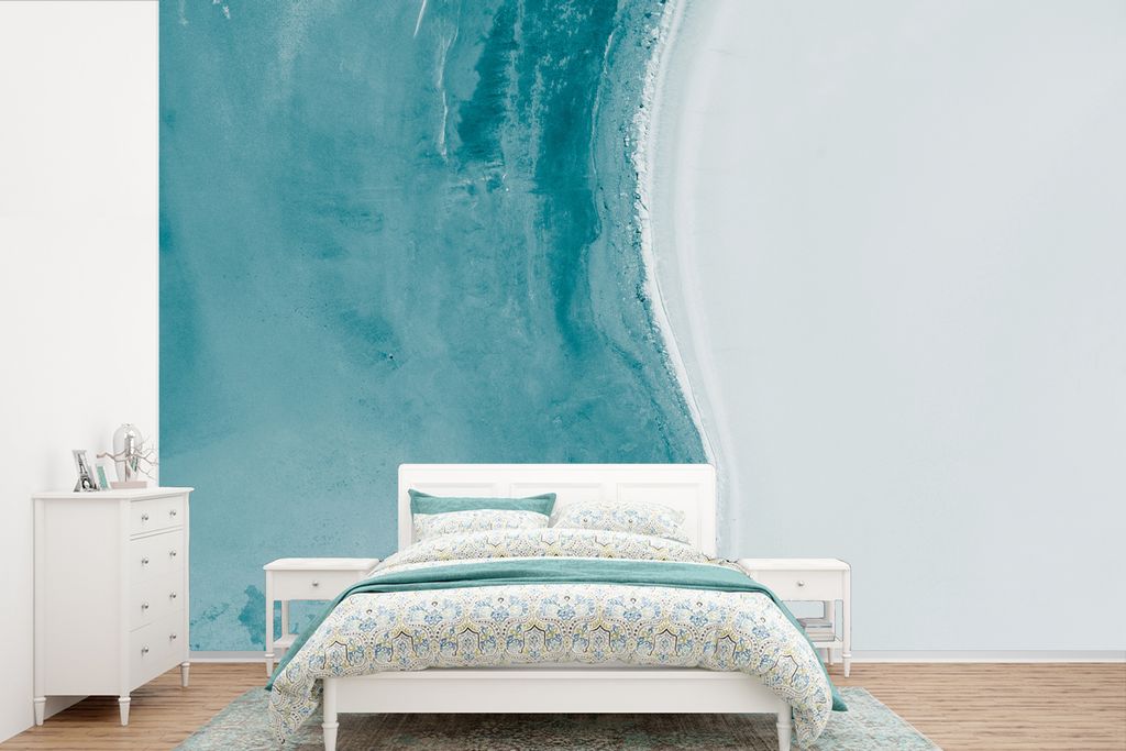 MuchoWow Fototapete für Wohnzimmer oder Schlafzimmer Wandtapete Vinyl Motivtapete Konvergenz von Salz und Wasser - 525x350 cm - Das Hintergrundbild
