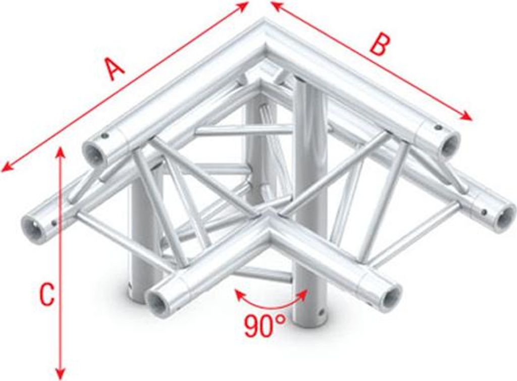 Milos Pro-30 Triangle G Truss - Corner down left - apex up ALU32 - 90° corner - G