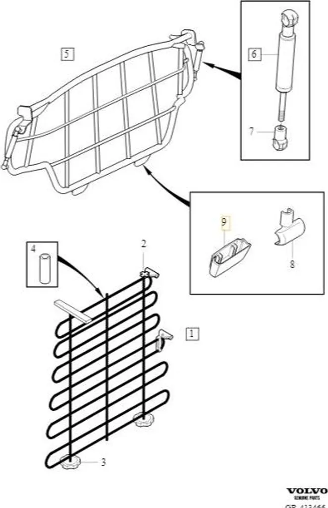 Cache de calandre inférieur Volvo V70 XC70 XC60 - Pièce d'origine OE