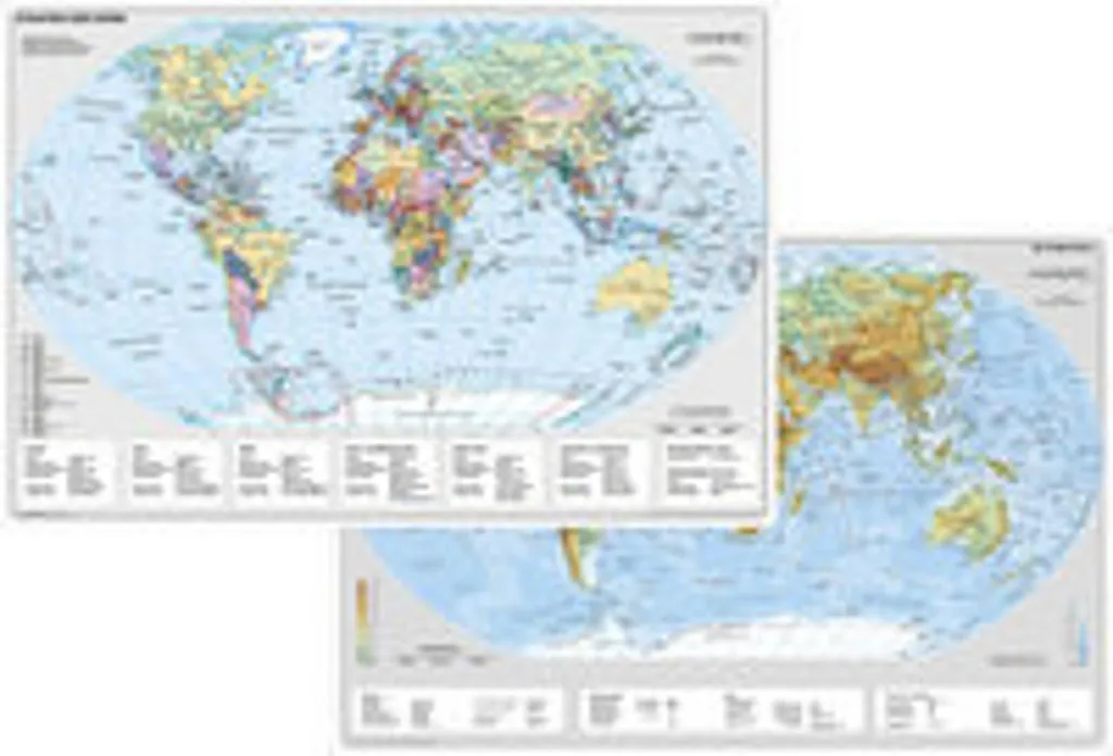 Lot de 2 Globes Terrestres Cartographie Détaillée et Sous-main Double