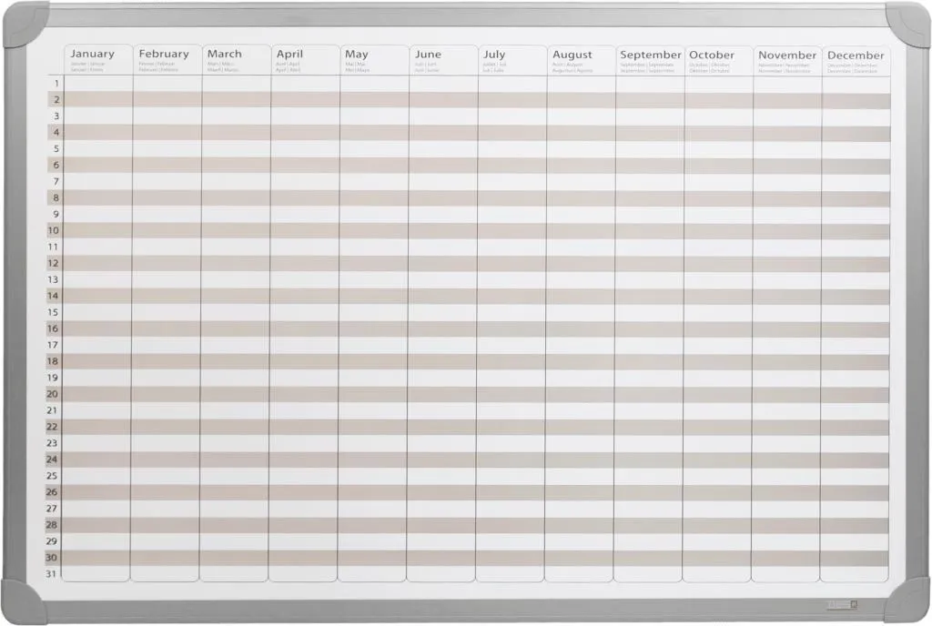 DESQ 4123 Agenda dell'anno - Magnetica - Struttura in alluminio - 60 x 90 cm - 1