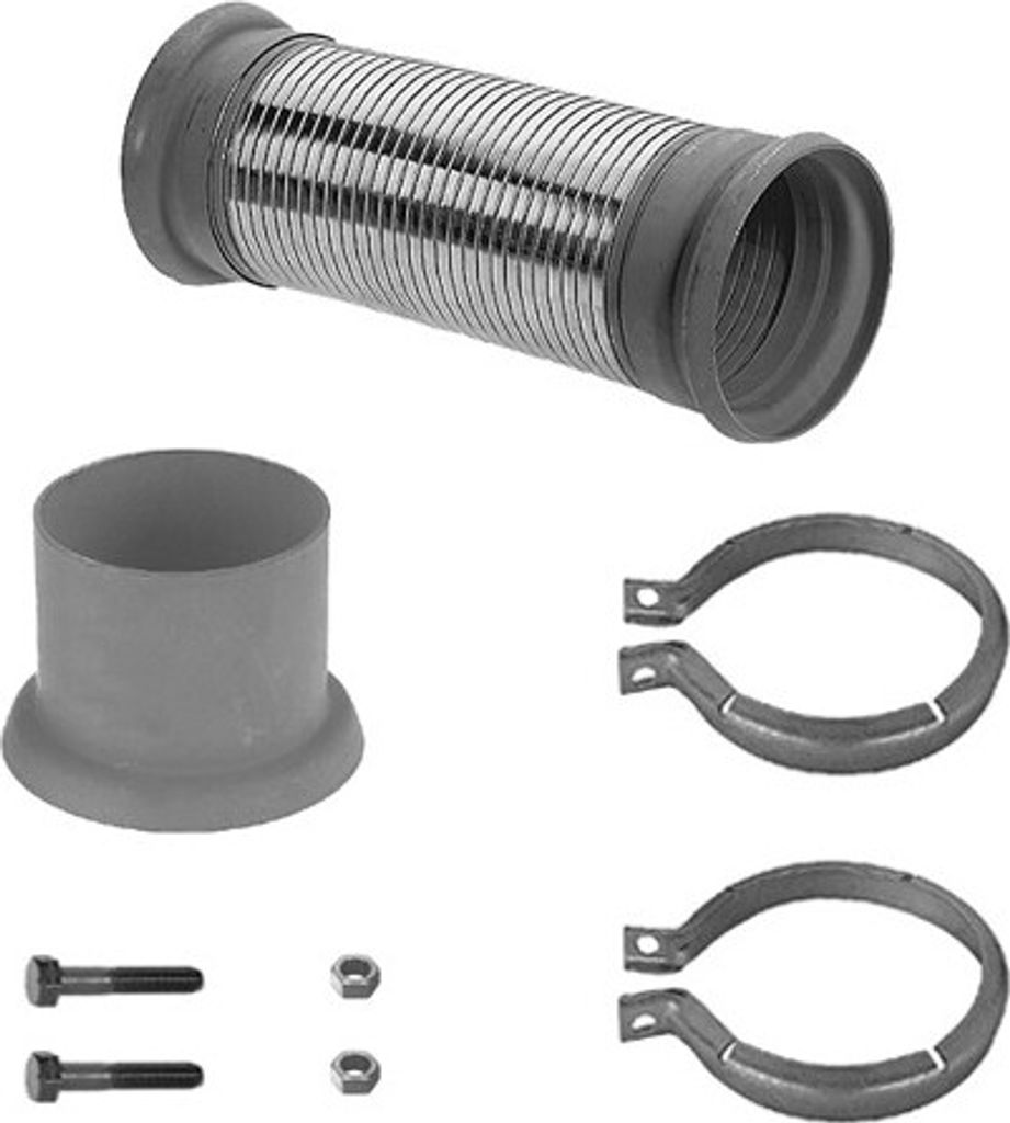 FEBI BILSTEIN Montagesatz Abgasrohr 14516 passend für MERCEDES-BENZ Citaro (O 530) 296mm Stahl 98 124mm 114mm 1,564kg