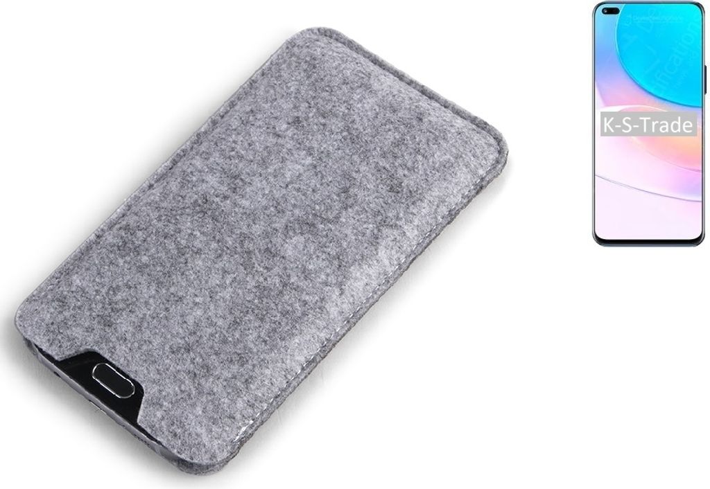 K-S-Trade Filz Handyhülle kompatibel mit Huawei nova 8i Schutzhülle Filztasche Filz Tasche Case Sleeve Handy Hülle Filzhülle grau