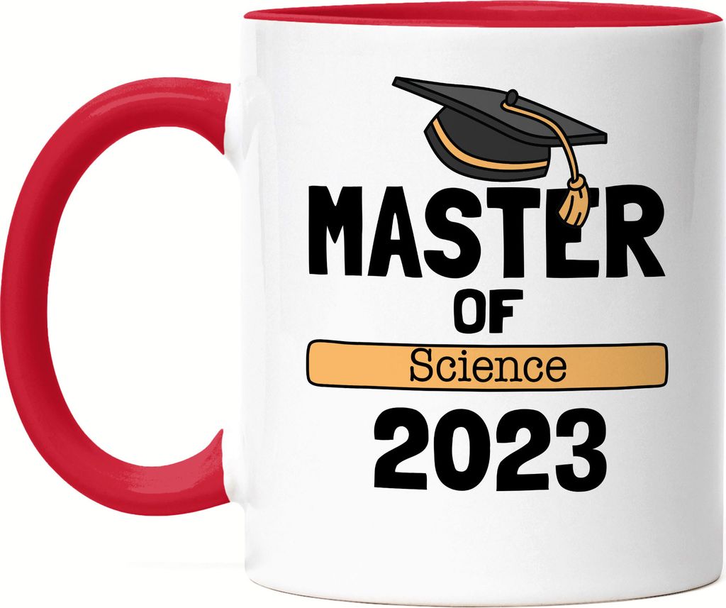 Master of Science 2023 Tasse Rot Studium Absolvent Abschluss Geschenk Masterabschluss Uni