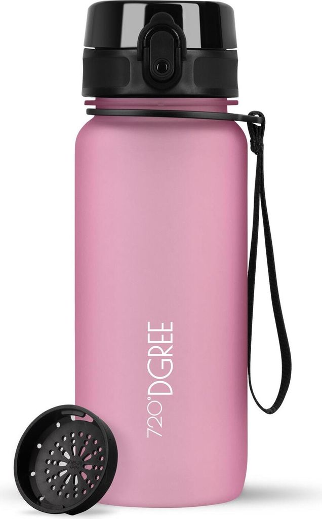 uberBottle softTouch Trinkflasche mit Sieb 650ml / Rose/ 720DGREE