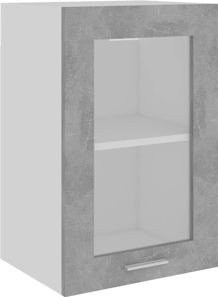 Mobile Pensile vidaXL Grigio Cemento 40x31x60 cm con Vetro